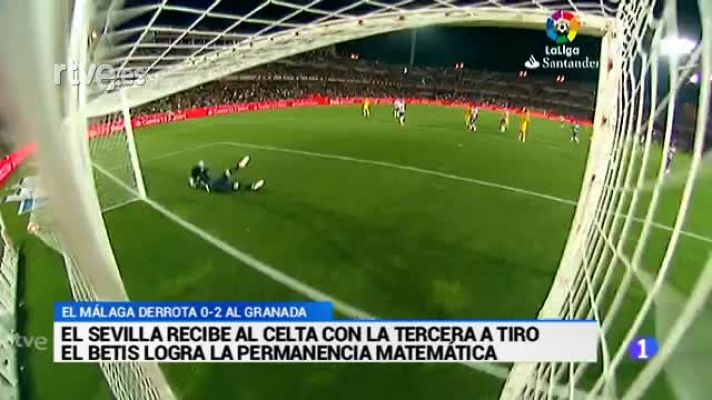  - El Málaga derrota 0-2 al Granada y le condena a Segunda División