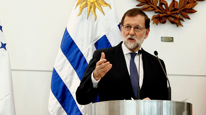 Telediario 1 - Rajoy afirma que es "ahora con el PP" cuando se está actuando contra la corrupción