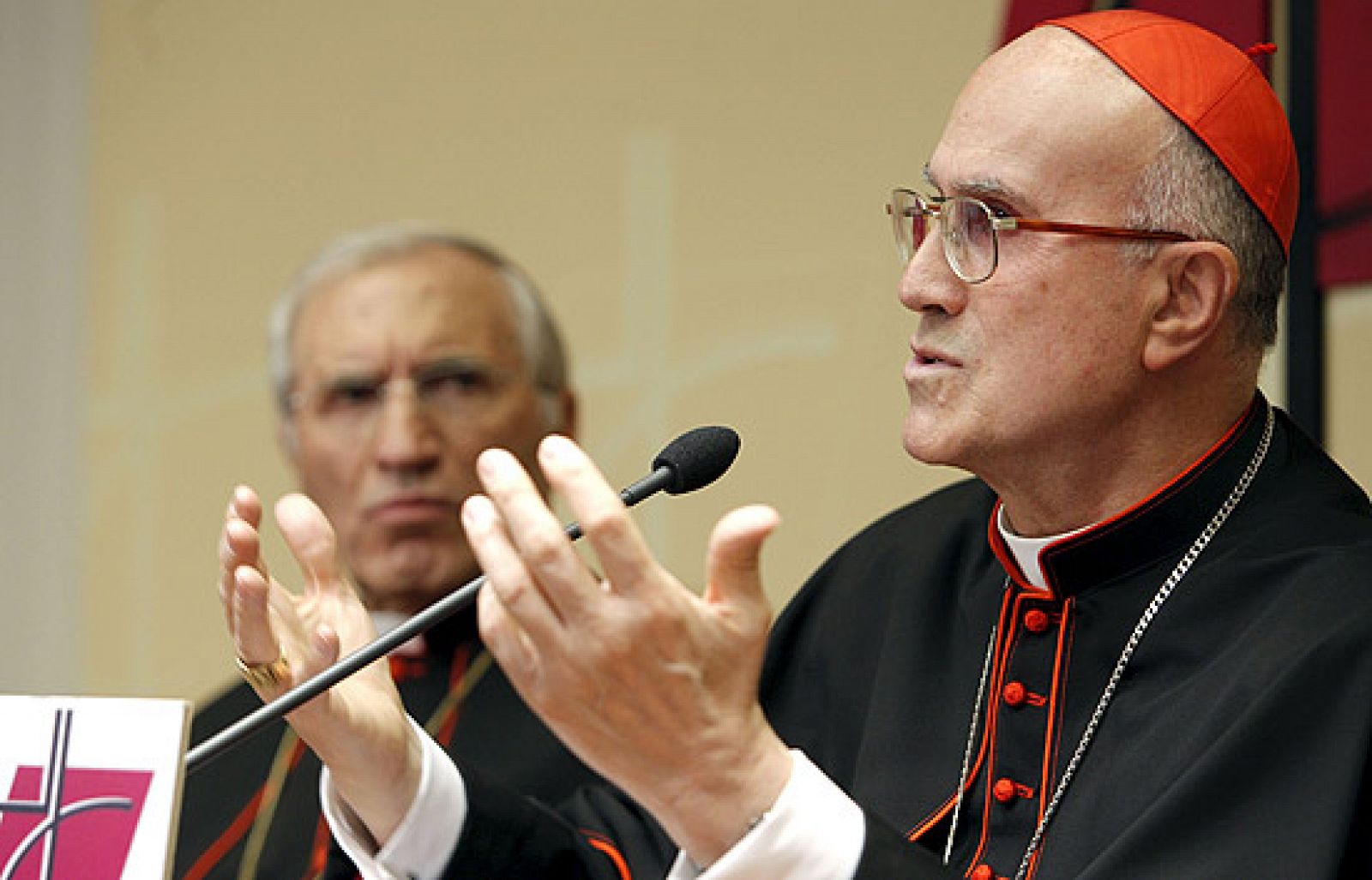 Ha sido hoy cuando hemos escuchado al secretario de Estado del Vaticano hablar de sus reuniones con el Gobierno español. El cardenal Tarcisio Bertone ha confirmado cuáles son los temas de conflicto... el aborto, el matrimonio entre personas del mismo sexo y la educación.