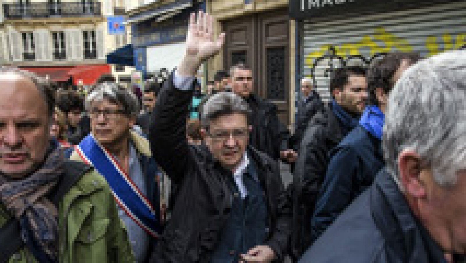 Telediario 1: Los militantes de Mélenchon dan la espalda a Macron y piden la abstencion o el voto en blanco | RTVE Play