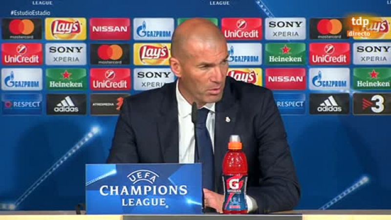 E entrenador del Real Madrid afirmó en rueda de prensa que su equipo no ha ganado "nada" y quiso restar euforia porque el partido de vuelta en el Vicente Calderón será muy complicado. "Hoy podemos estar contentos y felices. Pero creo que no, todavía 