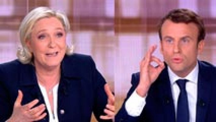 Duro debate electoral entre Macron y Le Pen 