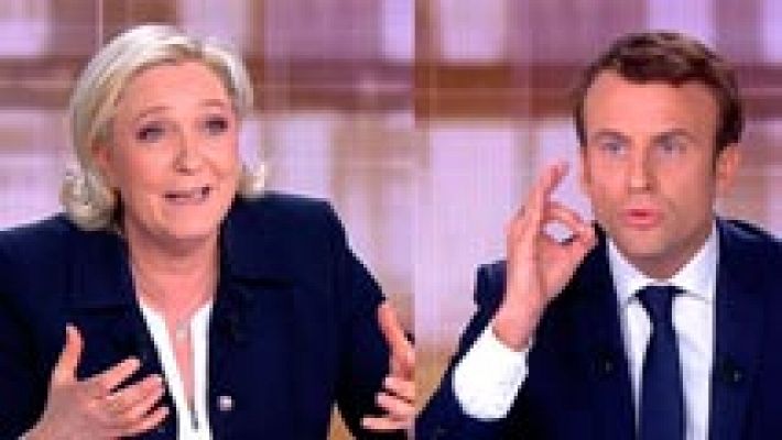 Telediario 1 - Duro debate electoral entre Macron y Le Pen