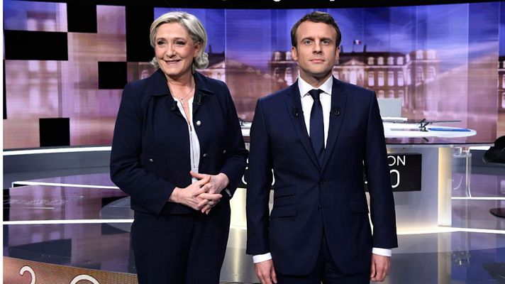 Telediario 1 - Macron sale reforzado del debate contra Marine le Pen