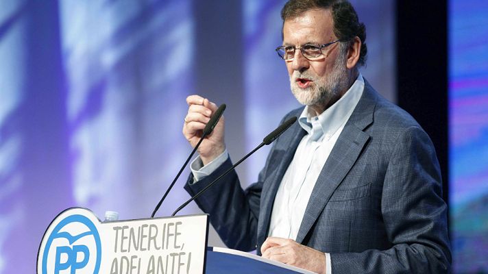Telediario 1 - Rajoy ha participado en el congreso del PP en Tenerife