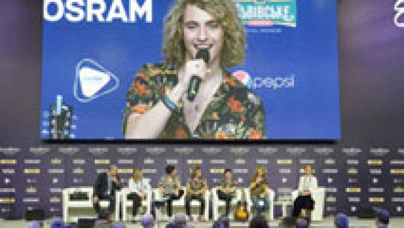 Rueda de prensa de Manel Navarro, que actuar en la segunda parte de la final