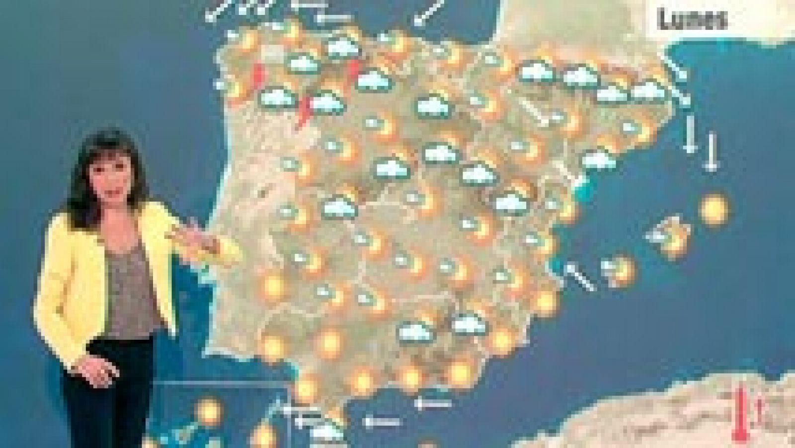 El Tiempo - Aumento de temperatura este lunes, con lluvias en Galicia, Asturias y León