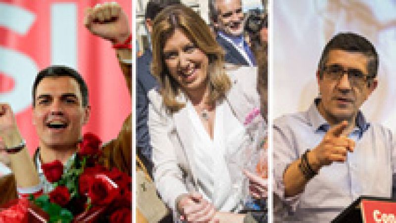 El PSOE proclama oficialmente a Susana Díaz, Pedro Sánchez y Patxi López como candidatos a liderar el partido