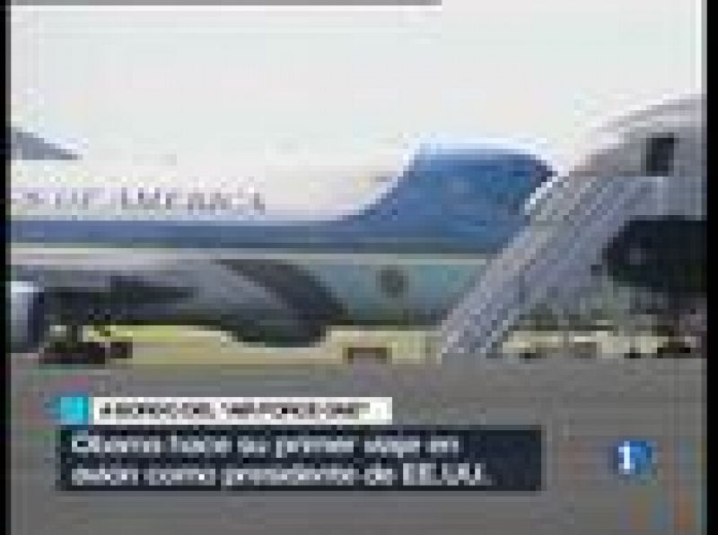 El presidente de EEUU, Barack Obama, ha efectuado su primer viaje en el Air Force One, el avión expresamente acondicionado para los mandatarios estadounidenses