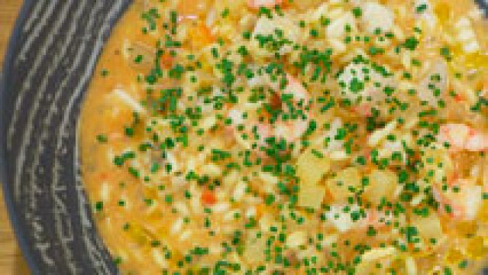 RTVE Cocina - Risotto de rodaballo y gambas