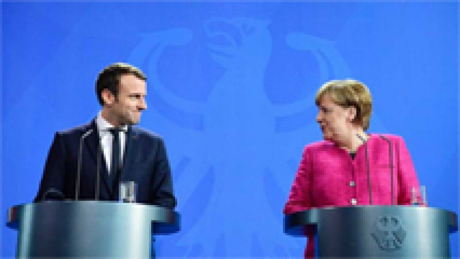 Telediario 1: Angela Merkel recibe a Emmanuel Macron | RTVE Play