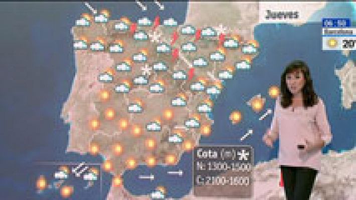 Descenso generalizado de las temperaturas y fuertes tormentas en el norte