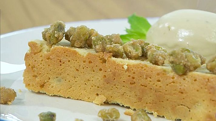 Blondie con pistachos