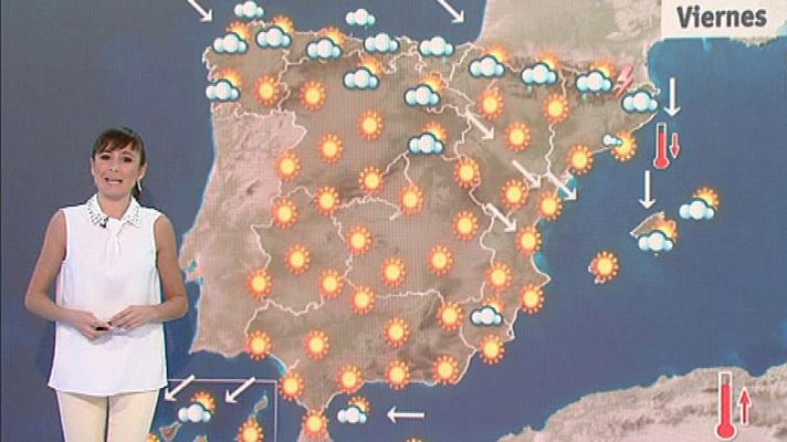 El tiempo - Poco nuboso en casi todo el pais y temperaturas en descenso en el este peninsular