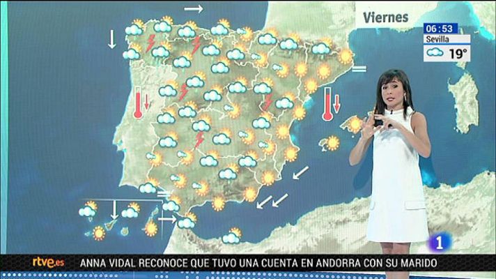 El tiempo - Temperaturas muy altas en el interior y fuertes tormentas en el noroeste