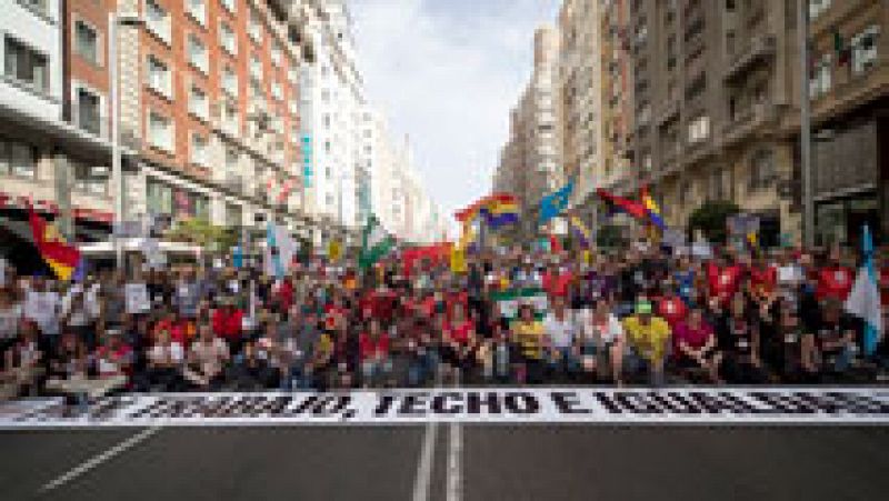 Las marchas de la dignidad han vuelto a manifestarse esta tarde en Madrid