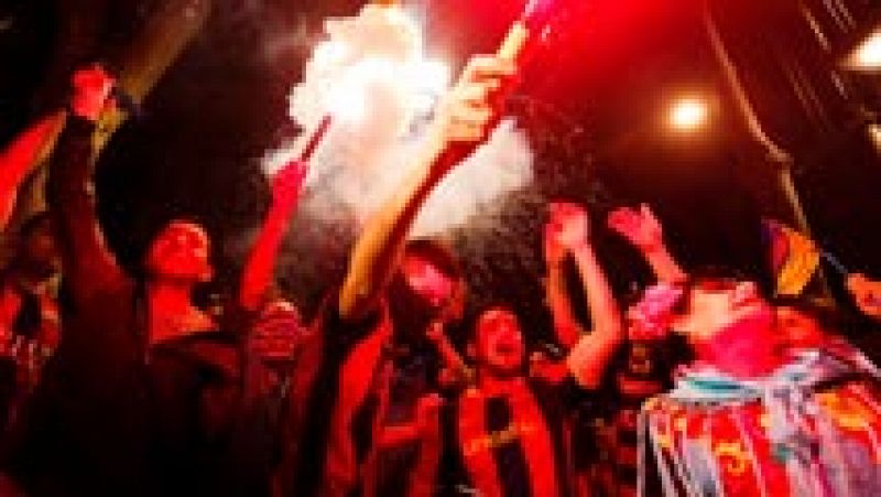 La afición azulgrana celebra la 29ª Copa en Canaletas