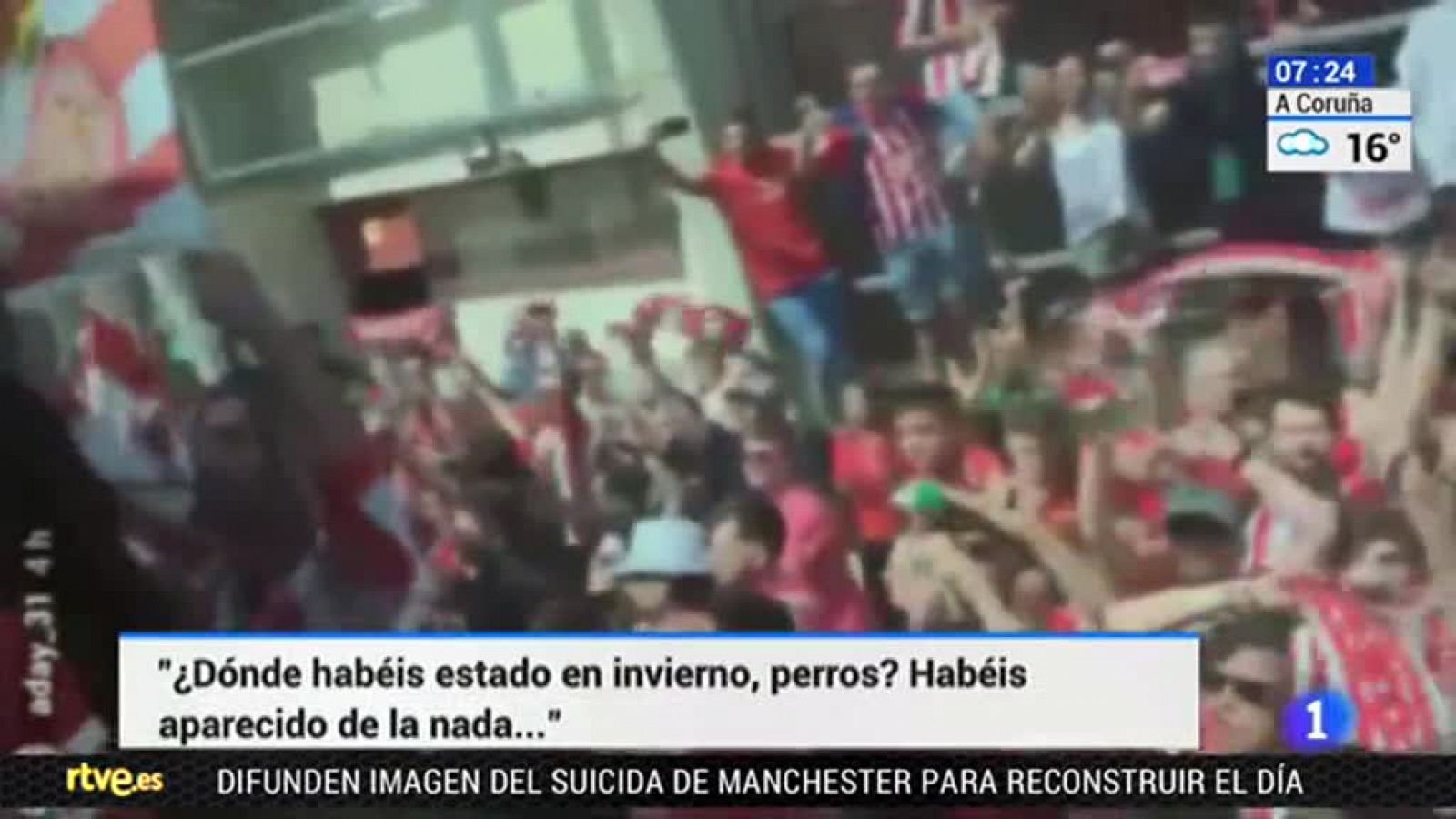 Telediario 1: Un jugador del Girona insulta a la afición: "¿Dónde estabais en invierno, perros? | RTVE Play