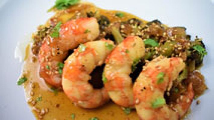 MasterChef - #BloggerMC5 - Gambas con brócoli estilo sriracha