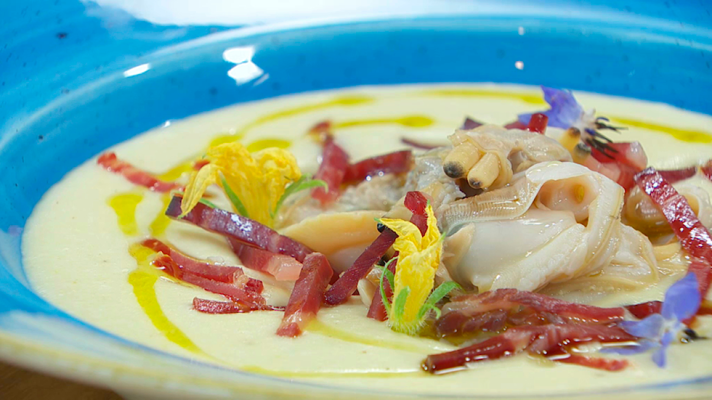 RTVE Cocina - Sopa de almejas con jamón