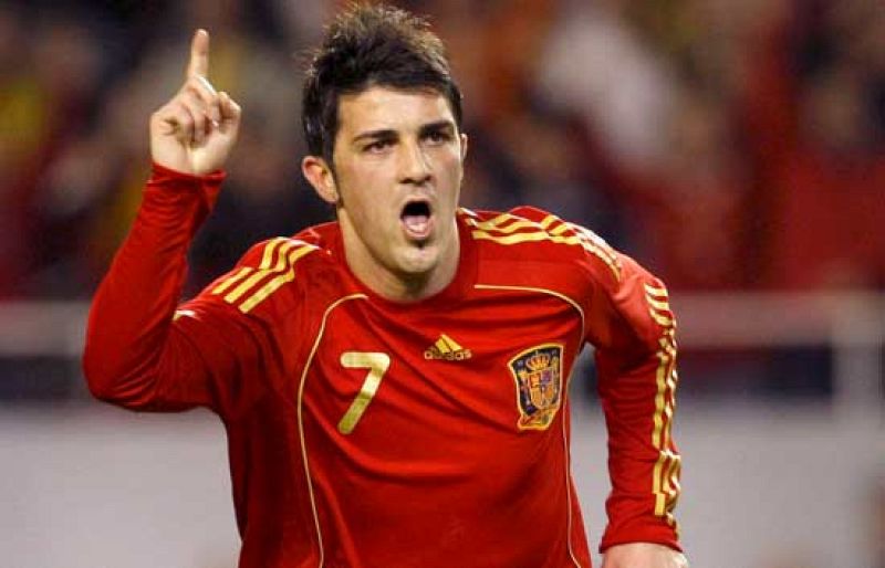  Villa ha marcado el 1-0 para España en el minuto 35. 