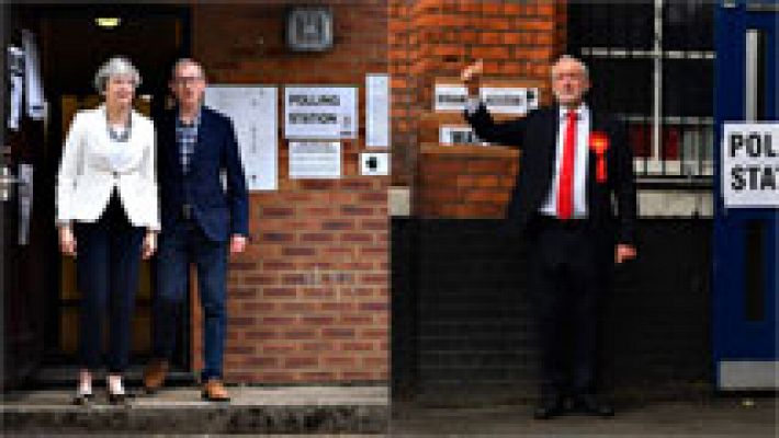 Telediario 1 - Los británicos eligen entre reforzar a Theresa May o dar la alternativa a Jeremy Corbyn