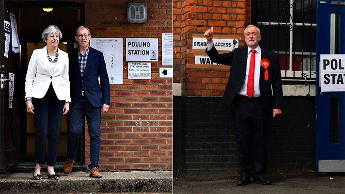 Telediario 1 - Los británicos eligen entre reforzar a Theresa May o dar la alternativa a Jeremy Corbyn