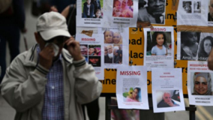 Telediario 1 - Sube el número de muertos en el indendio de Londres, así como las críticas a Theresa May