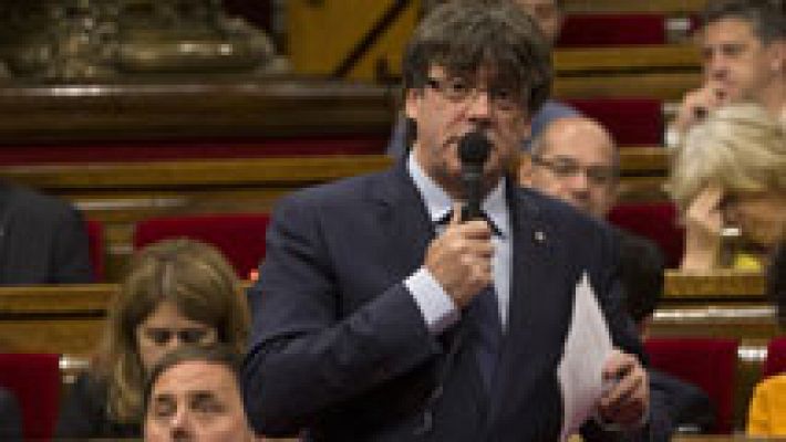 Telediario 1 - Puigdemont solicita por carta a Pastor un debate sobre el referéndum en el Congreso