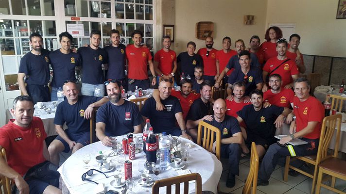 Telediario 1 - Los bomberos de la Comunidad de Madrid vuelven de Portugal tras salvar a dos pueblos del incendio