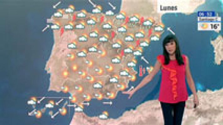 Tormentas fuertes y granizo en el tercio norte peninsular y descenso de temperaturas