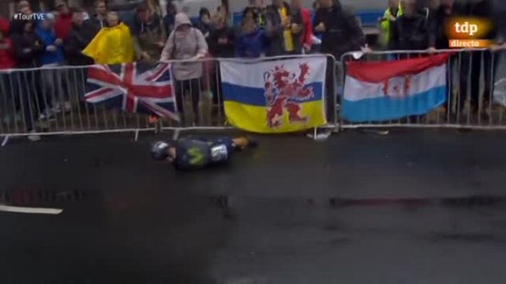 Tour de Francia - Caída de Alejandro Valverde en la etapa prólogo del Tour 2017