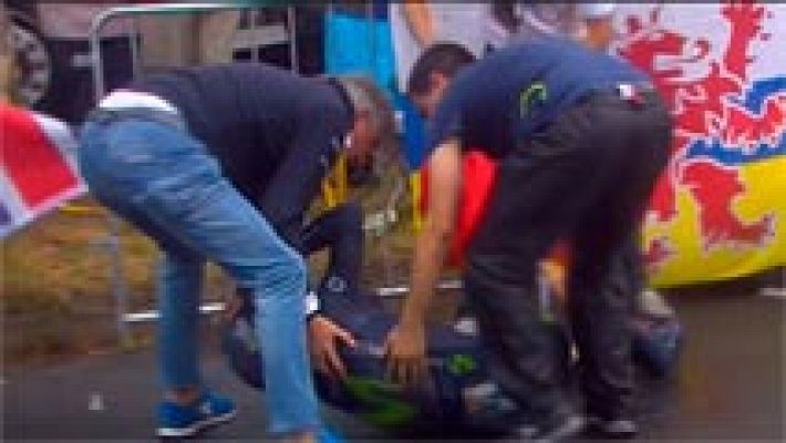 Valverde se despide del Tour tras una durísima caída