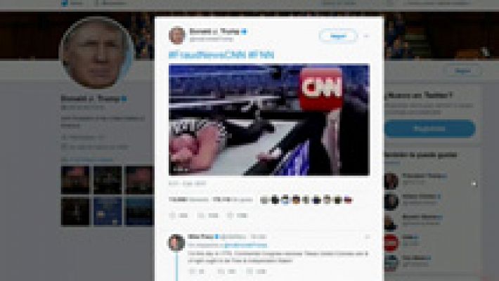 Informativo 24h - Trump tuitea un vídeo en el que golpea a un hombre con el logo del canal CNN