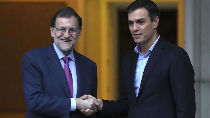 Telediario 1 - Rajoy y Sánchez acuerdan mantener un diálogo permanente sobre Cataluña