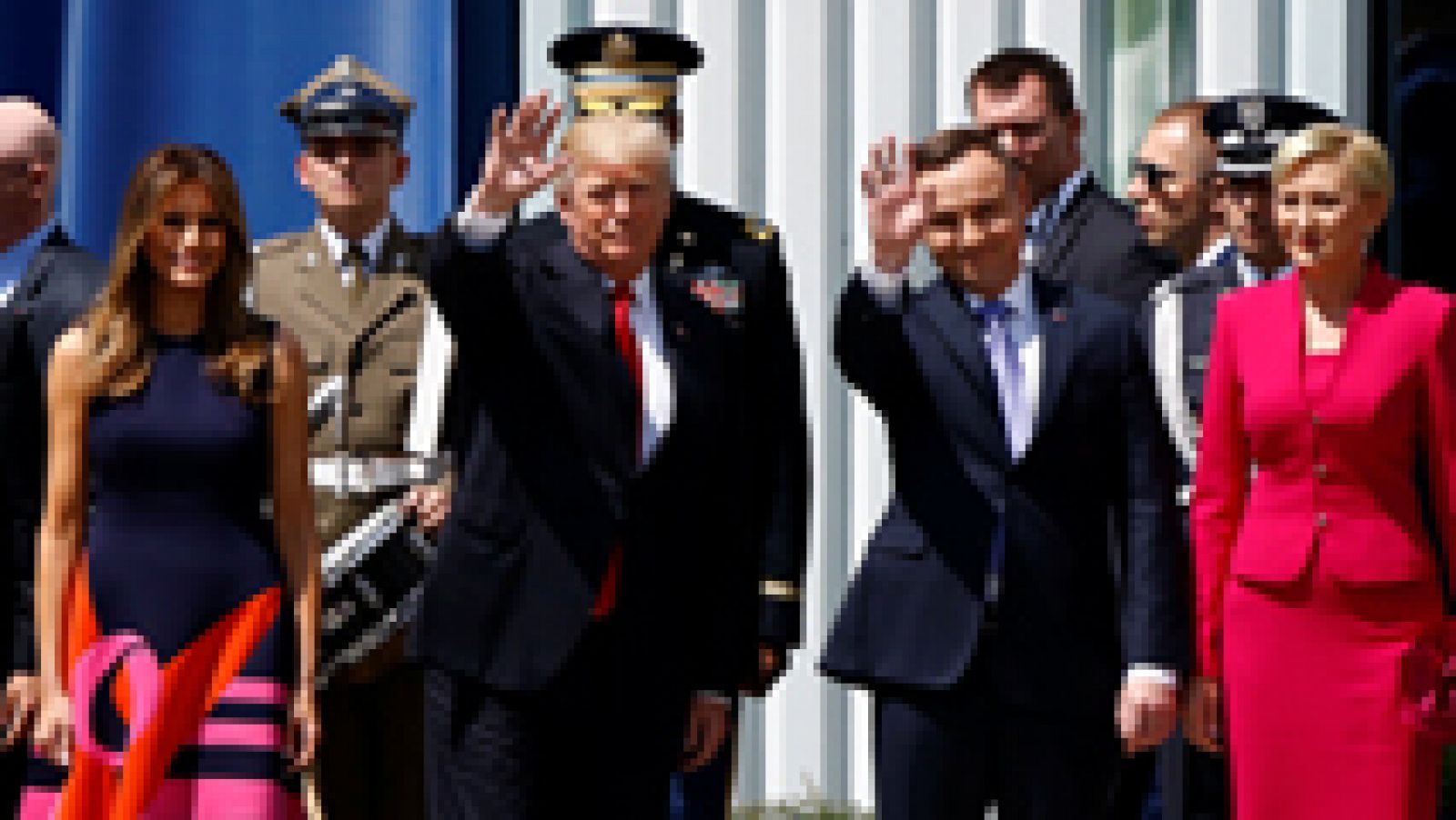Telediario 1: Donald Trump elige Polonia para la primera etapa de su viaje a Europa, en un gesto que apoya el euroescepticismo | RTVE Play