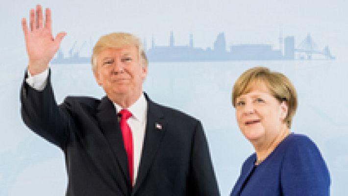 Telediario 1 - Merkel y Trump se reúnen la vispera del G20 a la espera de un consenso difícil