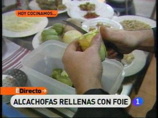 Alcachofas rellenas con foie