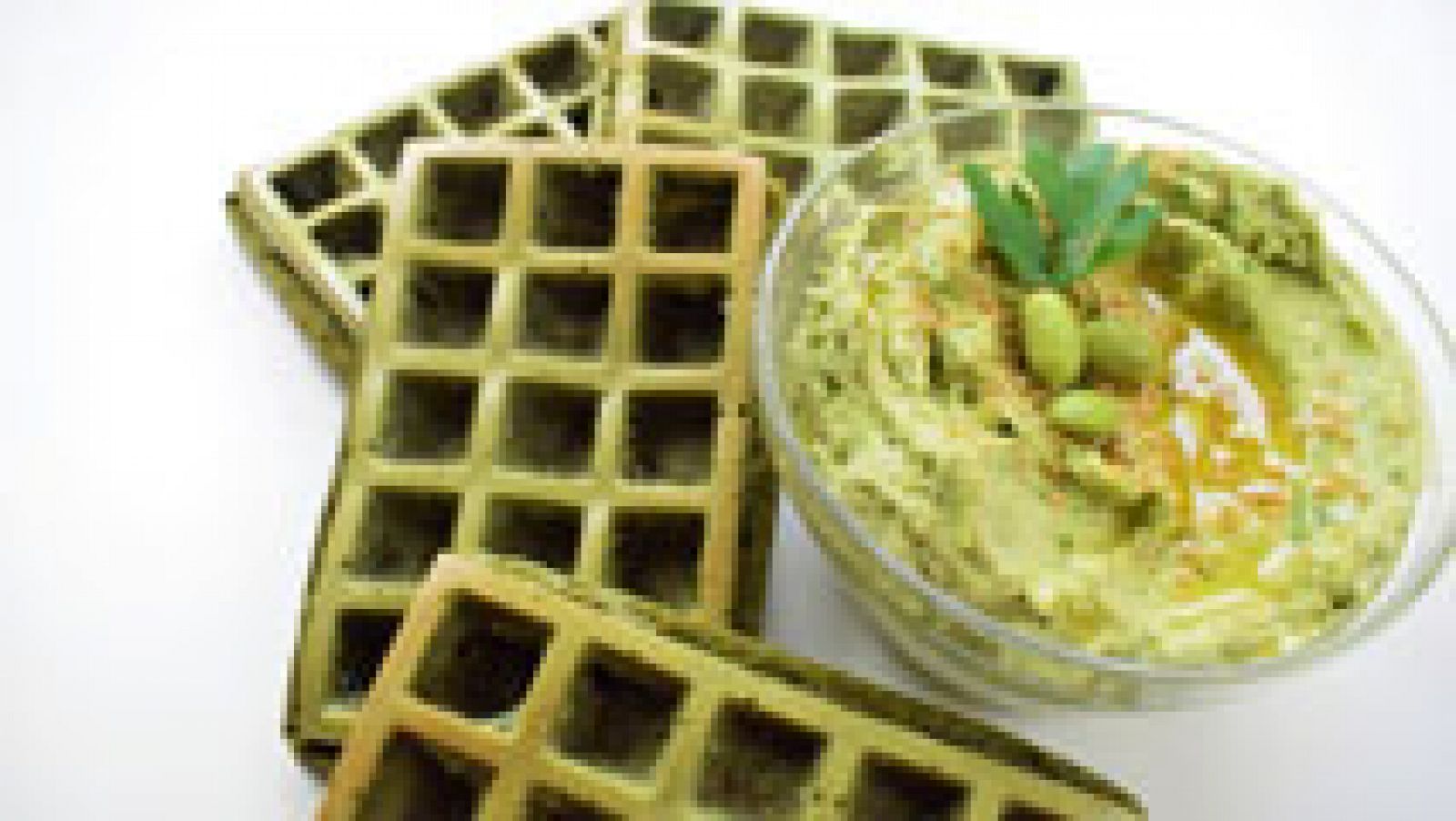 BloggerMC5 - Gofre verde con hummus y edamame