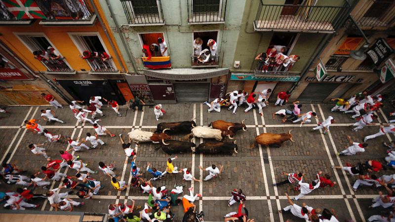 Séptimo encierro de San Fermín muy rápido y con ocho heridos