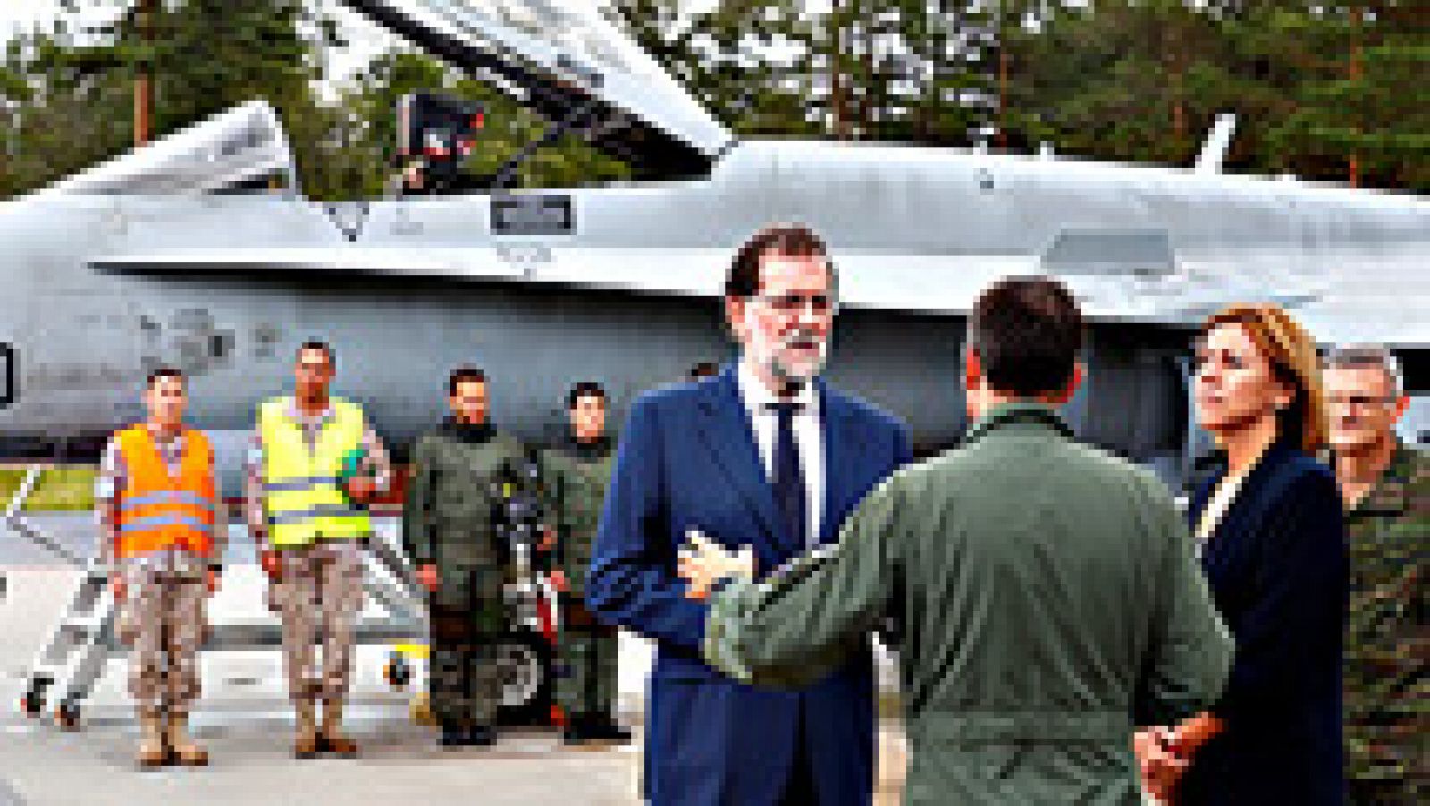 Telediario 1: Rajoy visita a las tropas españolas desplegadas en Estonia | RTVE Play