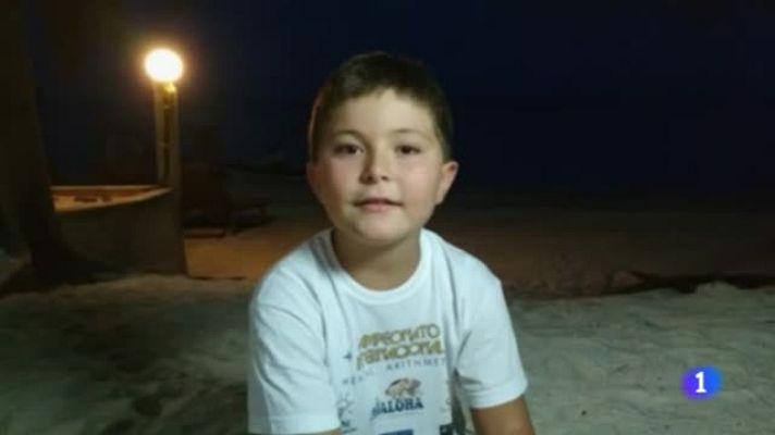 Telediario 1 - Un niño español gana el concurso internacional de cálculo mental