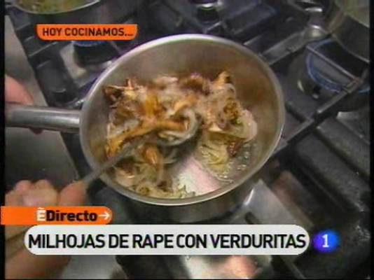 Milhojas de rape con verduritas