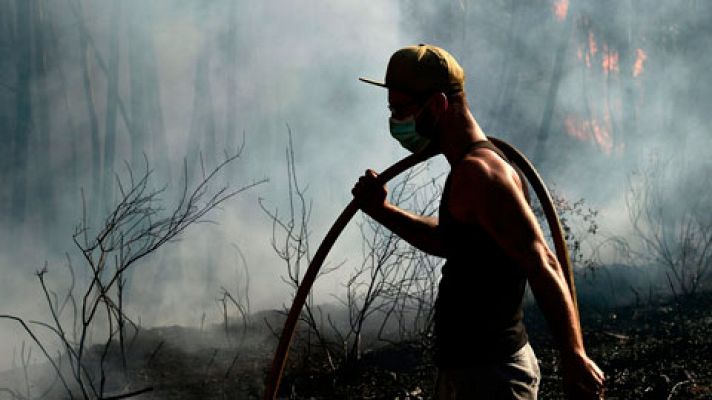 Telediario 1 - Los fuegos en el centro de Portugal y el sur de Francia siguen activos aunque estabilizados