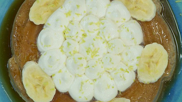 Torres en la cocina - Flan de plátano asado