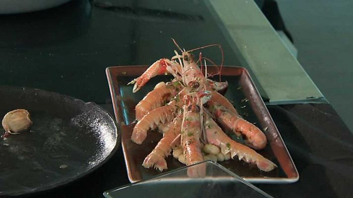 Somos DietaMediterránea - Cigalas con alubias