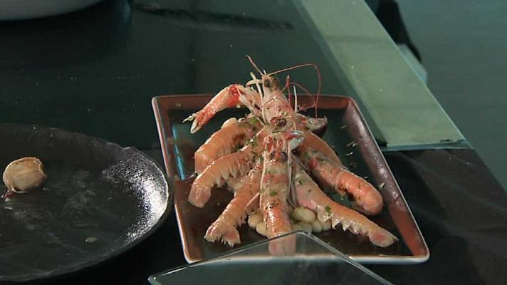 Somos DietaMediterránea - Cigalas con alubias