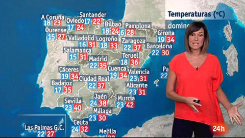 Menos calor en el norte y temperaturas altas en Andalucía y Baleares