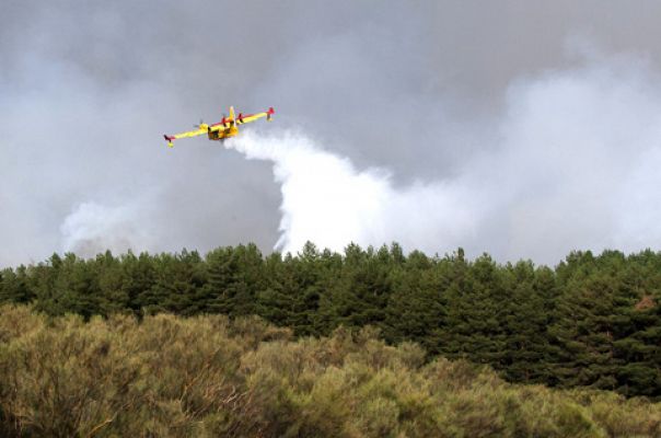 Mejora el incendio de la localidad de Navarredonda, en Ávila