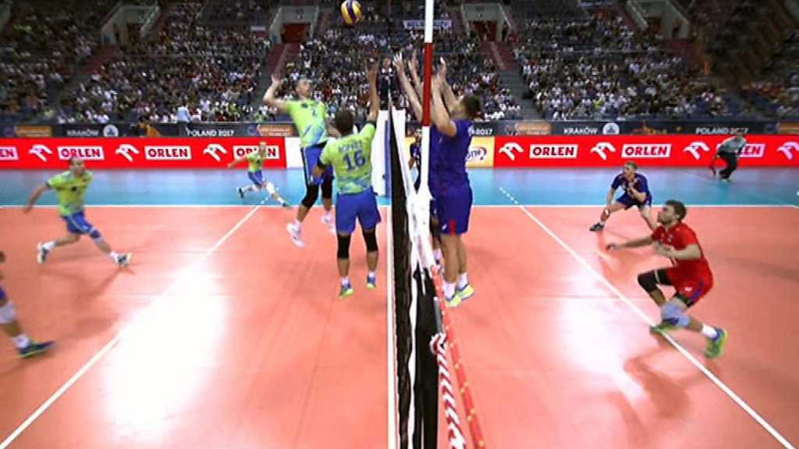 Voleibol - Campeonato de Europa Masculino 1/4 Final: Eslovenia -  Rusia